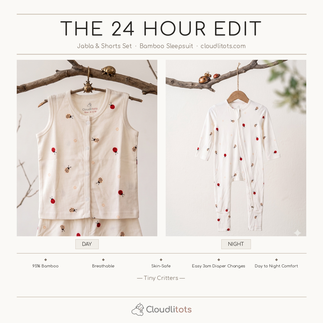 Tiny Critters 24-Hour Bamboo Edit | Sleepsuit & Jabla Set