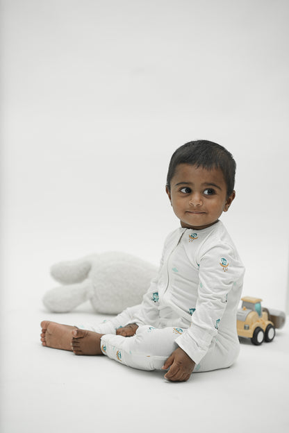 Starry Owl Bamboo Sleepsuit