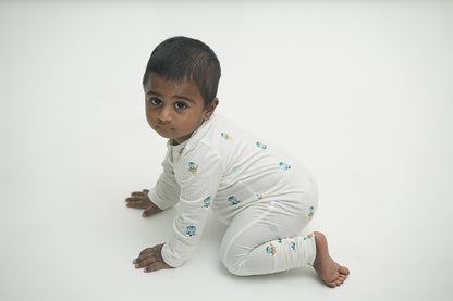 Starry Owl Bamboo Sleepsuit