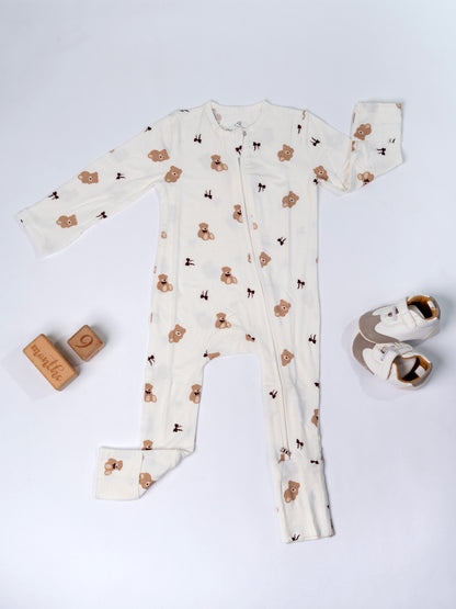 Cuddly Bear Bamboo Sleepsuit