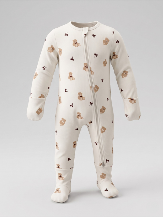 Cuddly Bear Bamboo Sleepsuit