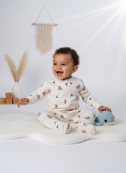 Cuddly Bear Bamboo Sleepsuit