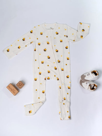 Busy Little Bee Bamboo Sleepsuit