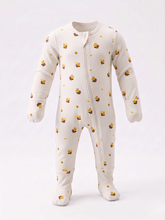 Busy Little Bee Bamboo Sleepsuit