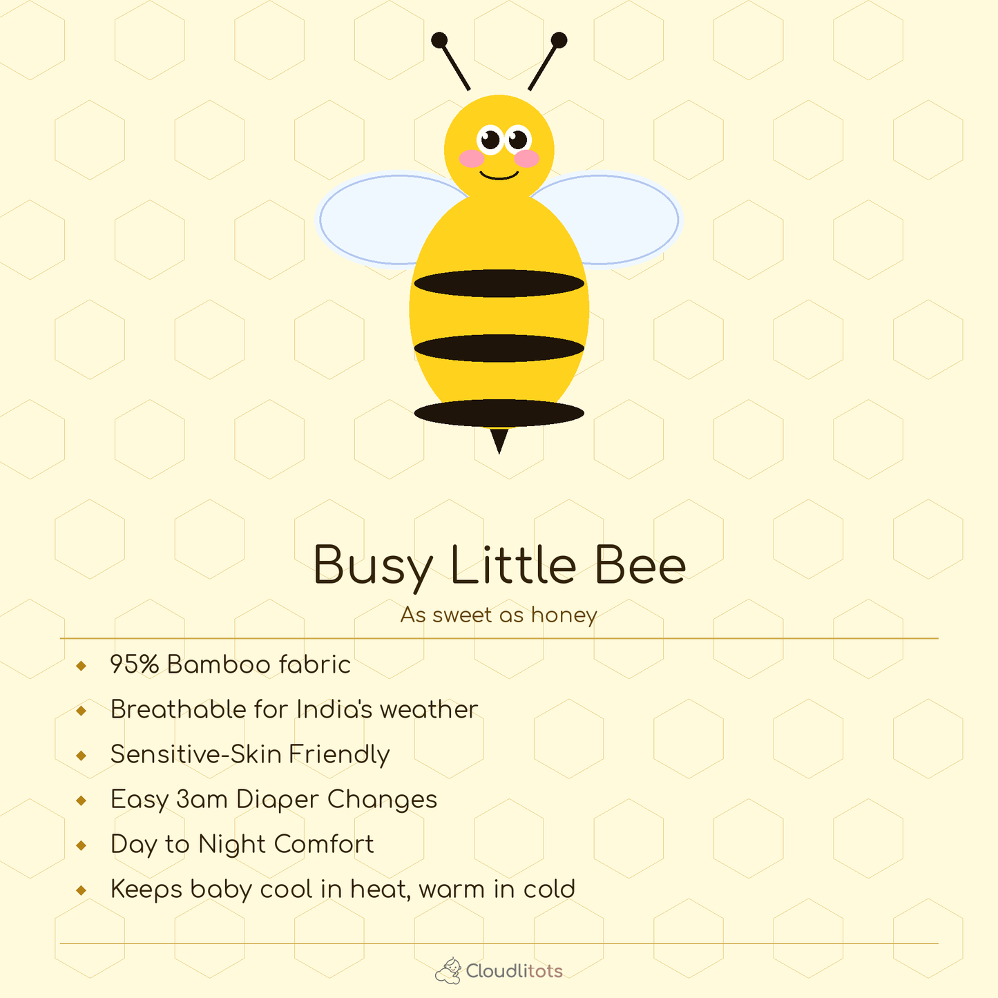 Busy Little Bee 24-Hour Bamboo Edit | Sleepsuit & Jabla Set