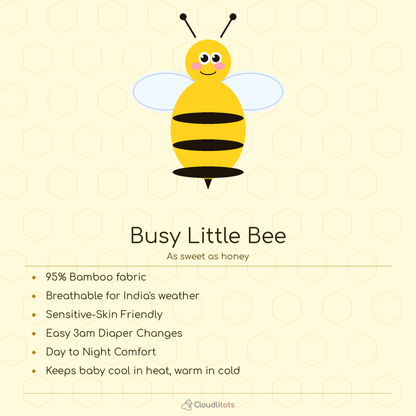 Busy Little Bee 24-Hour Bamboo Edit | Sleepsuit & Jabla Set