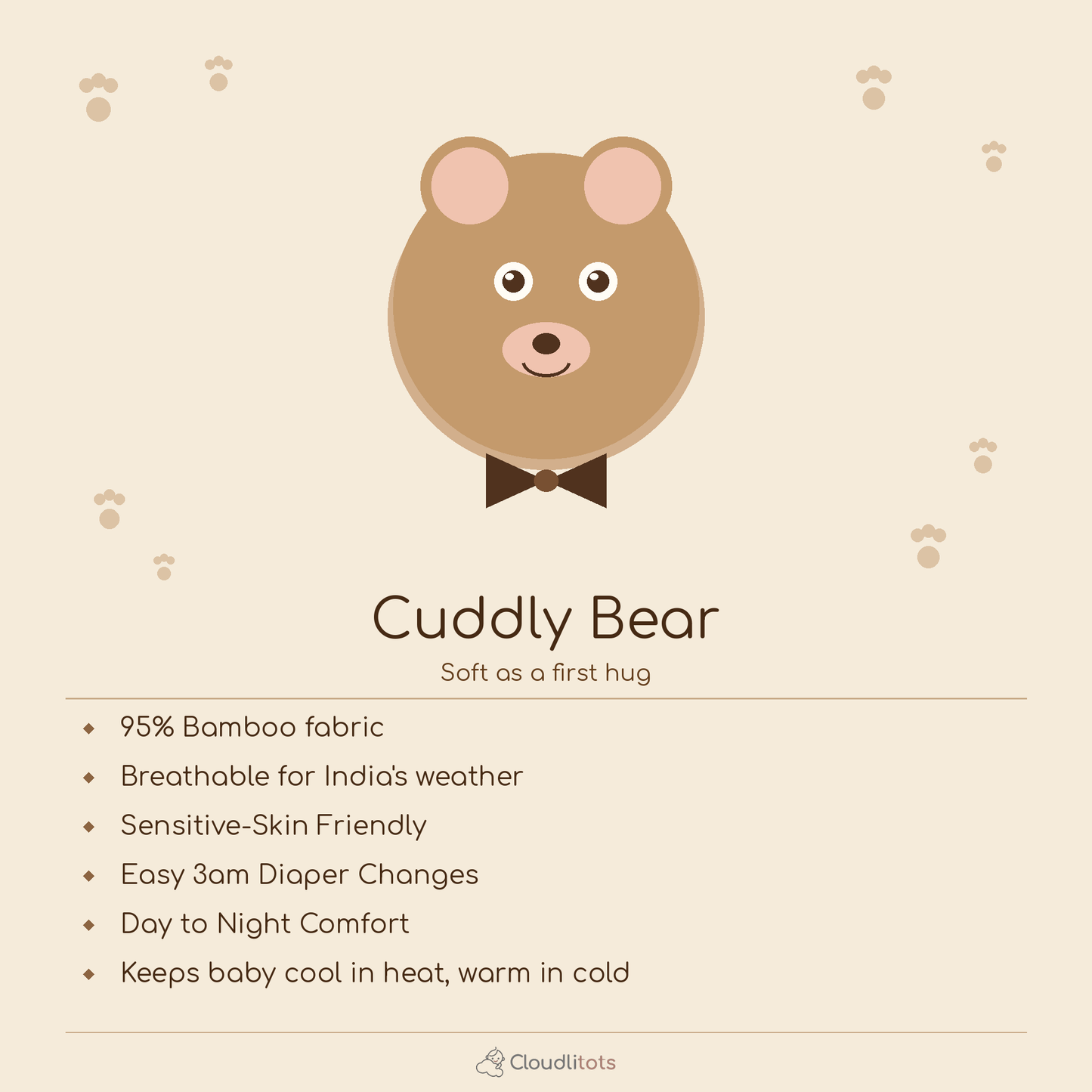 Cuddly Bear 24-Hour Bamboo Edit | Sleepsuit & Jabla Set