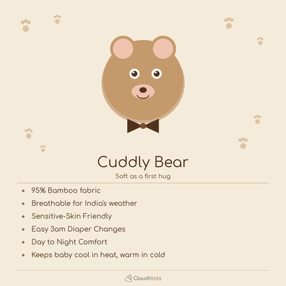 Cuddly Bear 24-Hour Bamboo Edit | Sleepsuit & Jabla Set