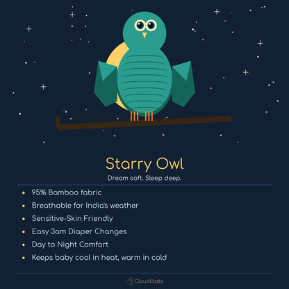 Starry Owl 24-Hour Bamboo Edit | Sleepsuit & Jabla Set