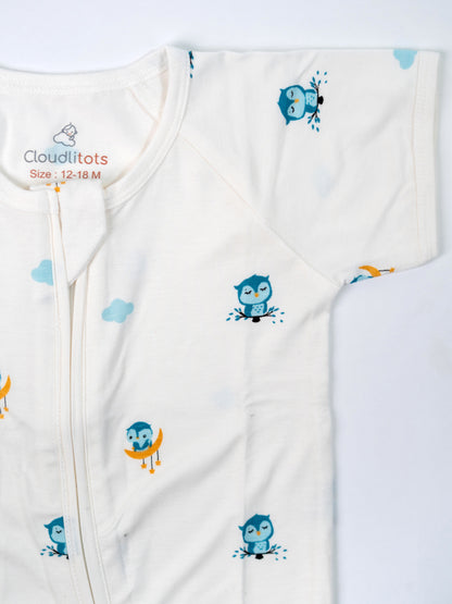 Starry Owl Bamboo Romper