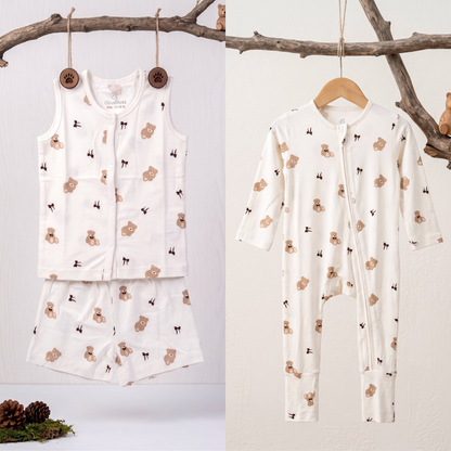 Cuddly Bear 24-Hour Bamboo Edit | Sleepsuit & Jabla Set
