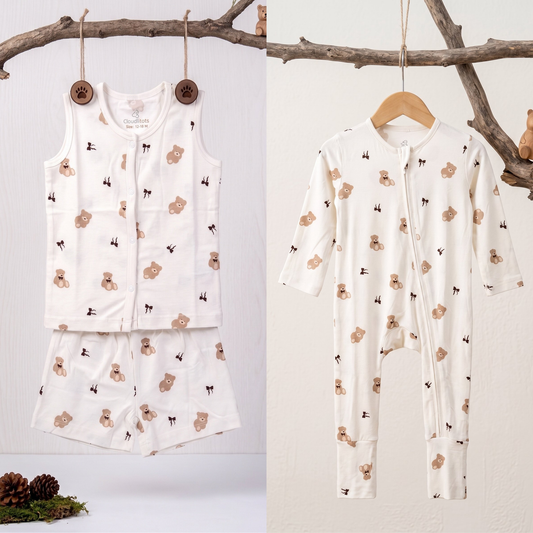 Cuddly Bear 24-Hour Bamboo Edit | Sleepsuit & Jabla Set