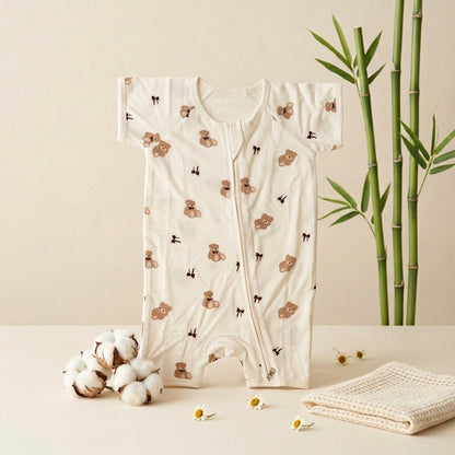 Cuddly Bear Bamboo Romper